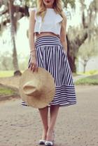 Shein Blue Striped Puff Skirt