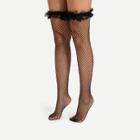 Shein Lace Trim Over The Knee Fishnet Socks