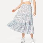 Shein Calico Print Frilled Tiered Skirt