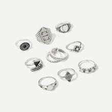 Shein Triangle Detail Ring Set 10pcs