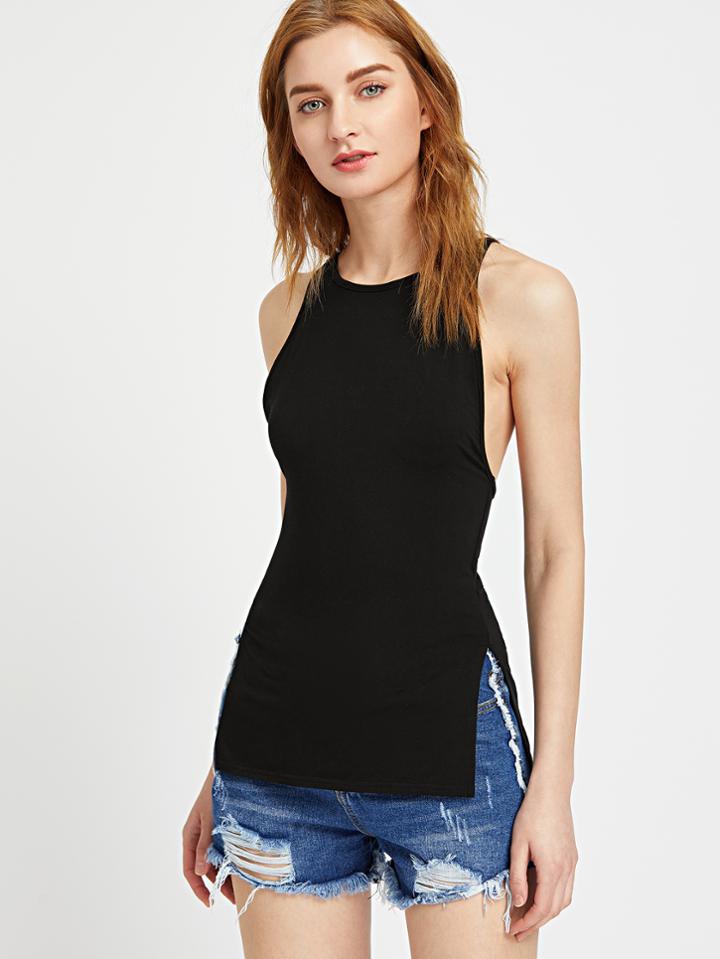 Shein Side Slit Slim Fit Cami Top