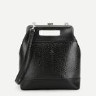 Shein Metal Detail Crocodile Embossed Clutch Bag