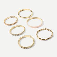 Shein Beaded Detail Bracelet Set 6pcs