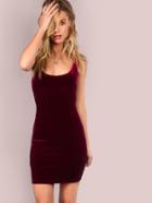 Shein Smooth Velvet Cami Mini Dress Mauve