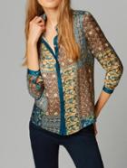 Shein Multicolor Lapel Vintage Floral Blouse