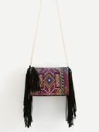 Shein Fringe Decorated Cylindrical Chain Bag