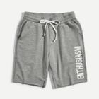 Shein Men Letter Print Heather Grey Sweat Shorts