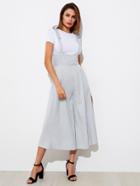 Shein Tie Shoulder Gingham Wide Leg Jumpsuit