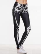 Shein Black Skeleton Print Leggings