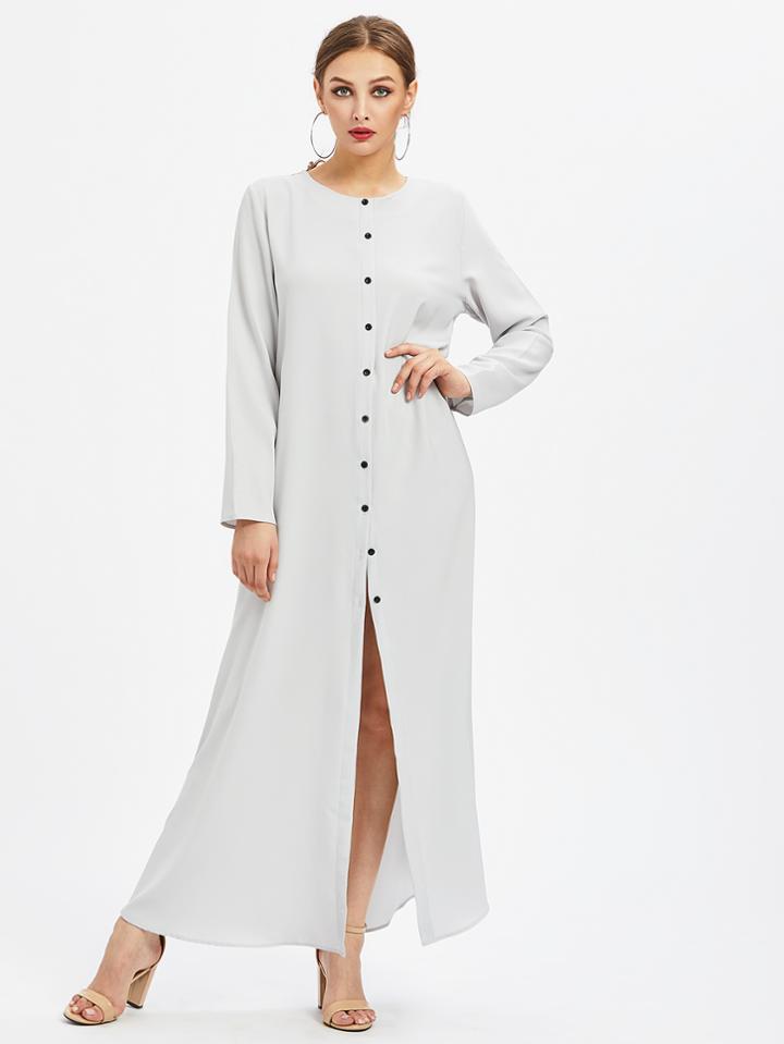 Shein Single Breasted Longline Abaya Dress
