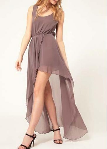 Rosewe Summer Essential Unicolor High Low Maxi Dress For Women