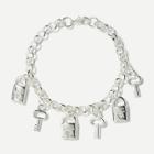 Shein Key And Lock Charm Chain Bracelet