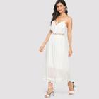 Shein Contrast Lace Chiffon Jumpsuit