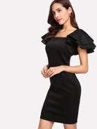 Shein Layered Sleeve Square Neck Dress
