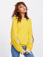 Shein Drop Shoulder Split Sleeve 2 In 1 Pullover