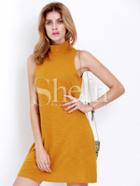 Shein Yellow Sleeveless Casual Dress