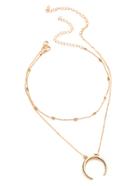 Shein Metal Moon Pendant Necklace With Chain Choker