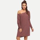 Shein Leg-of-mutton Sleeve Solid Sweater Dress