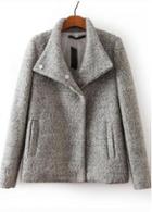 Rosewe Enchanting Turndown Collar Long Sleeve Grey Coat For Woman