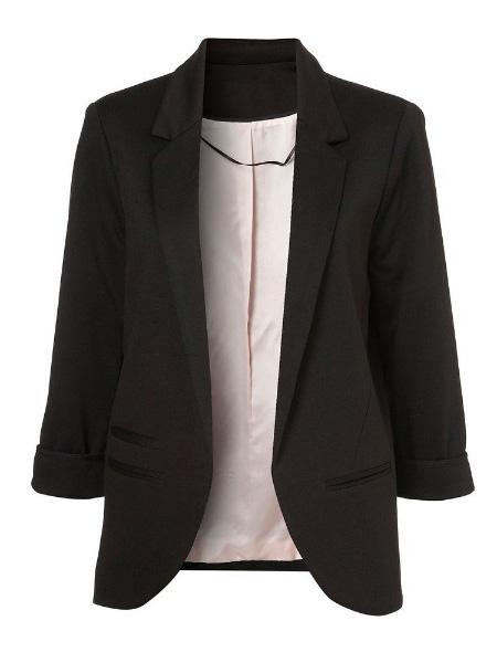 Shein Boyfriend Ponte Rolled Sleeves Blazer