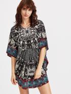 Shein Black Tribal Print Dolman Sleeve Blouse