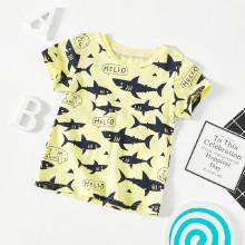 Shein Boys Shark Print Graphic Tee