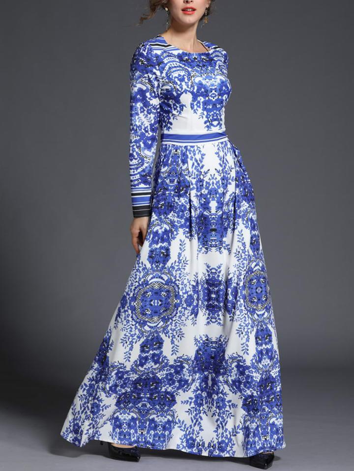 Shein Porcelain Print Longline Dress