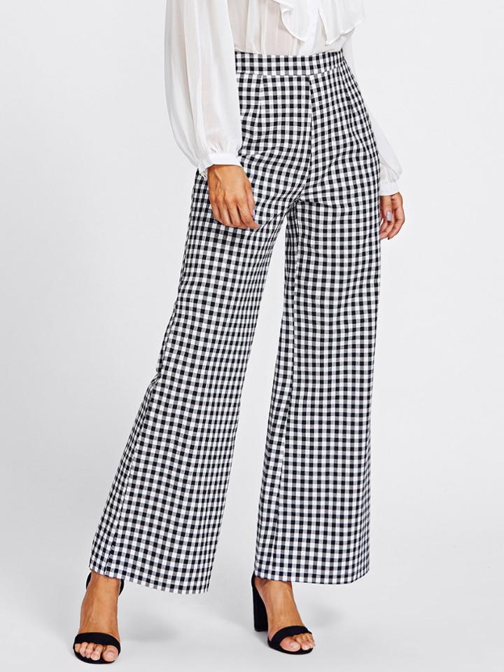 Shein Gingham Wide Leg Pants