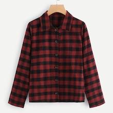 Shein Tartan Print Buttoned Shirt