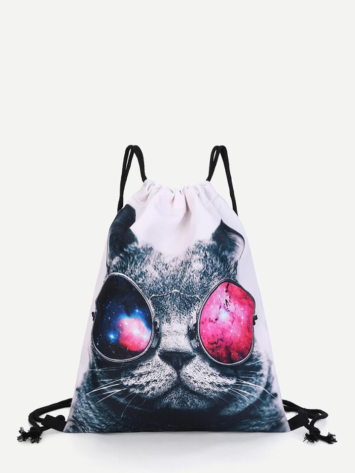 Shein Animal Print Drawstring Backpack