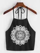Shein Mandala Print Halter Neck Top