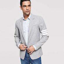 Shein Men Button & Pocket Front Notched Neck Blazer