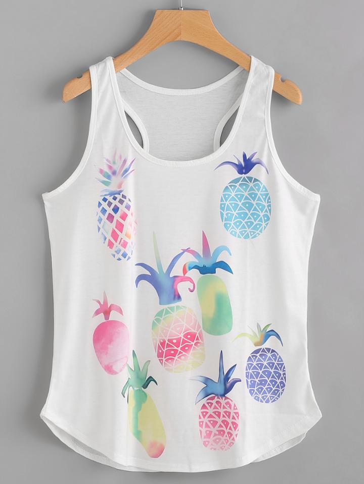 Shein Watercolor Painting Print Tank Top