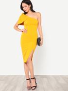 Shein Exaggerate Bow Detail One Shoulder Dress