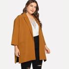 Shein Plus Notched Collar Pocket Patched Blazer