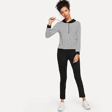 Shein Striped Hooded Top With Pants