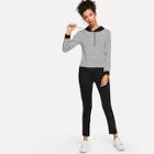 Shein Striped Hooded Top With Pants
