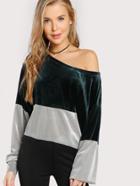 Shein Two Tone Crop Dolman Pullover
