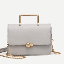 Shein Stitch Trim Chain Bag With Metal Handle