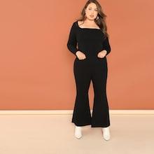 Shein Plus Solid T-shirt & Pants Set