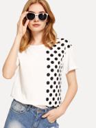 Shein Polka Spot Panel Tee