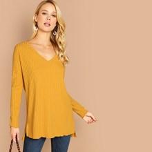 Shein Drop Shoulder Rib Knit Tee