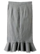 Shein Grey Raw-edge Hem Zipper Fishtail Skirt