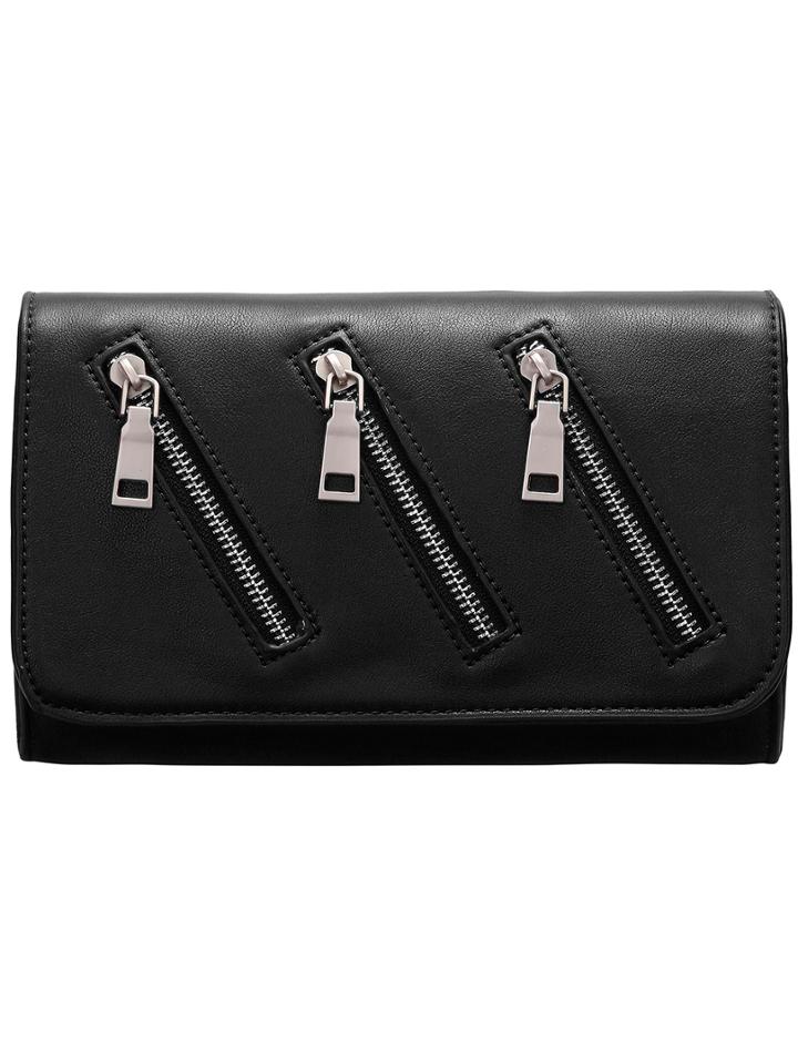 Shein Black Magnetic Zipper Chain Clutches