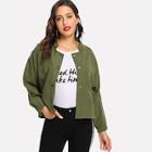 Shein Button Decorated Solid Jacket