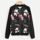 Shein Raglan Sleeve Floral Print Jacket