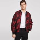 Shein Men Zip Up Mock Neck Allover Print Jacket