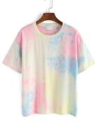 Shein Tie-dye Round Neck T-shirt