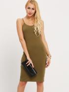 Shein Army Reen Spahetti Strap Casual Bodycon Dress