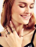 Shein Black Diamond Alloy Ring Set-8 Pcs